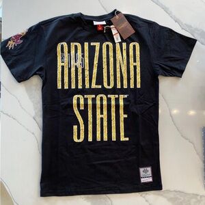 Mitchell & Ness Arizona State Sun Devils Black and Gold Tee NWT Small
